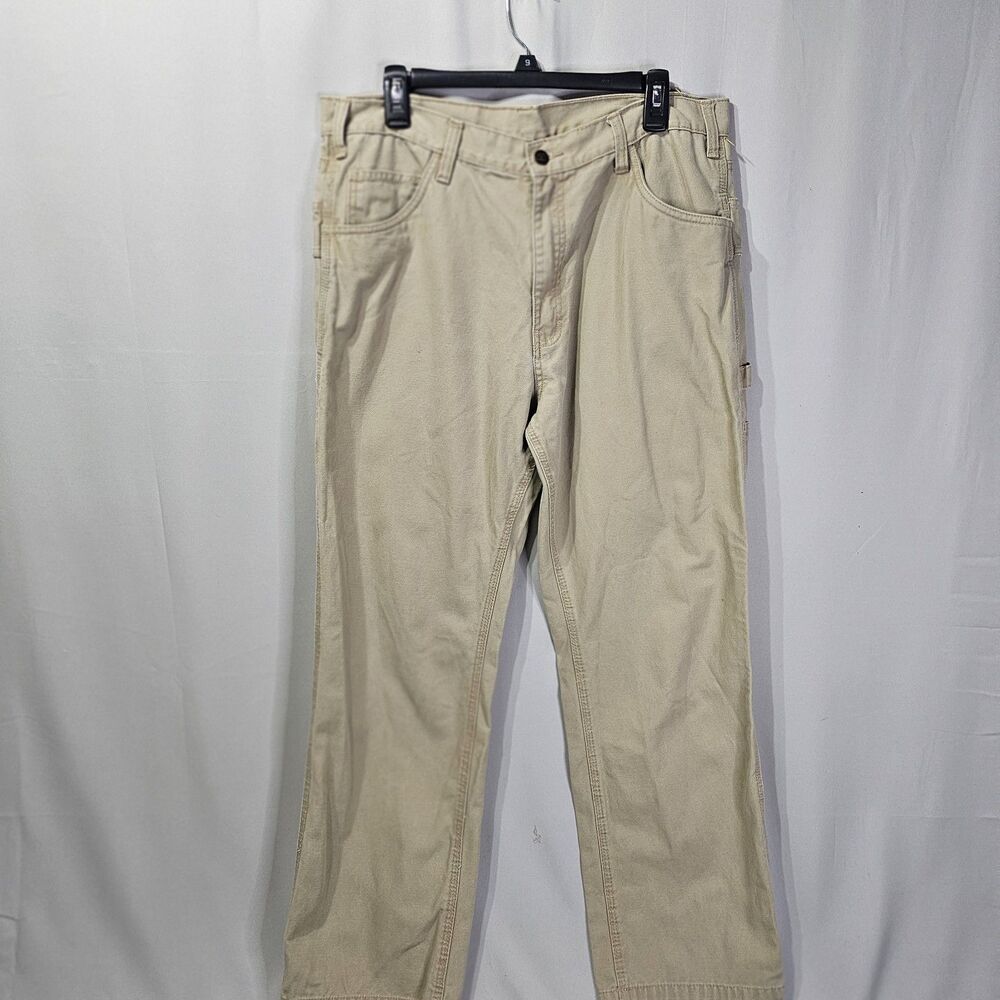 Berne Ripstop Carpenter Pant 36x30 Tan Canvas Workwear Utility Jeans 100% Cotton